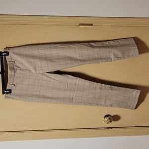 Uniqlo Women's Checkered Ankle Pants, Tan, M